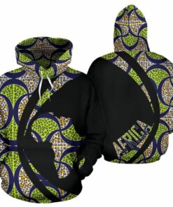 African Hoodie – Ankara Cloth Ogee Drop Circle Style Hoodie