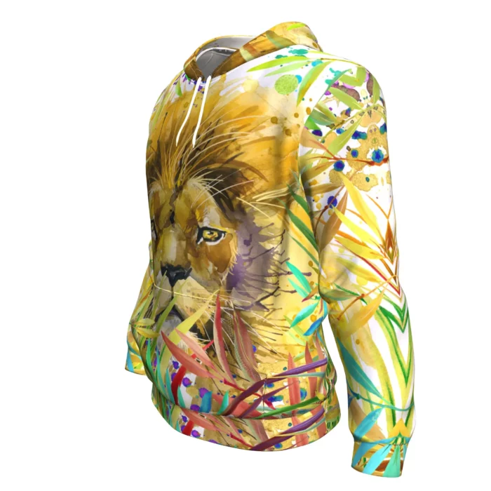 African Hoodie – Lion Drawing Fleece All-over Hoodie