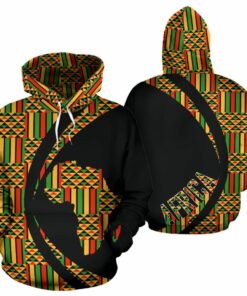 African Hoodie – Kente Cloth Ambesonne Circle Style Hoodie
