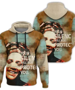 African Hoodie – Audre Lorde Quote Paint Mix Hoodie