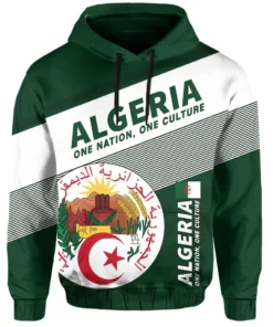 African Hoodie - Algeria Flag Motto Limited Style Hoodie