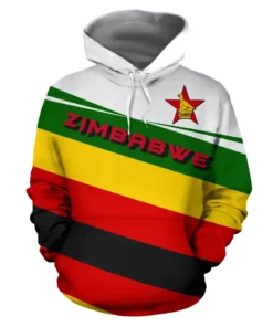 African Hoodie - Zimbabwe Flag Vivian Style Hoodie