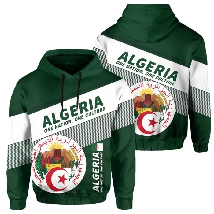 African Hoodie – Algeria Flag Motto Limited Style Hoodie