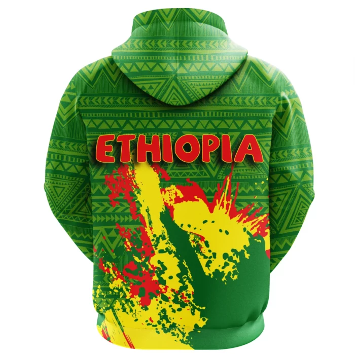 African Hoodie – Ethiopia Coat Of Arms Spaint Style Hoodie