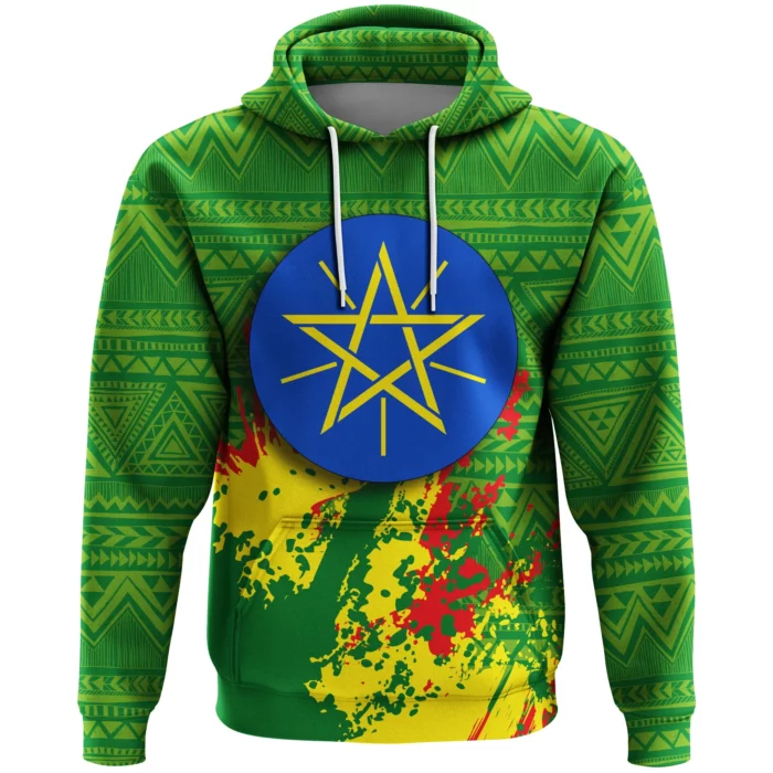 African Hoodie – Ethiopia Coat Of Arms Spaint Style Hoodie