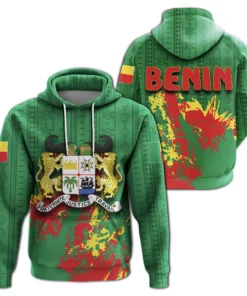 African Hoodie – Benin Coat Of Arms Spaint Style Hoodie