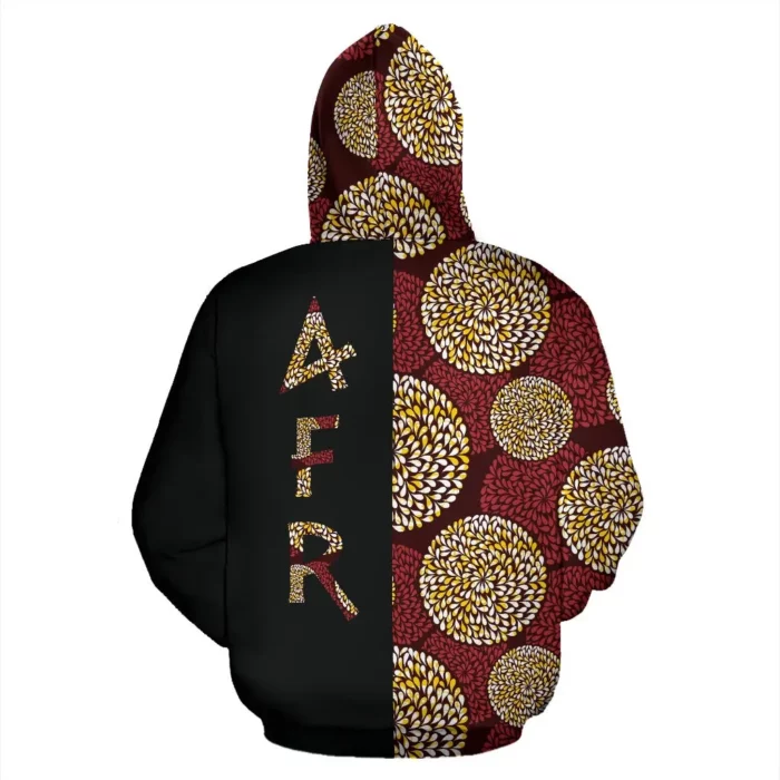 African Hoodie – Ankara Cloth Brown The Half Hoodie