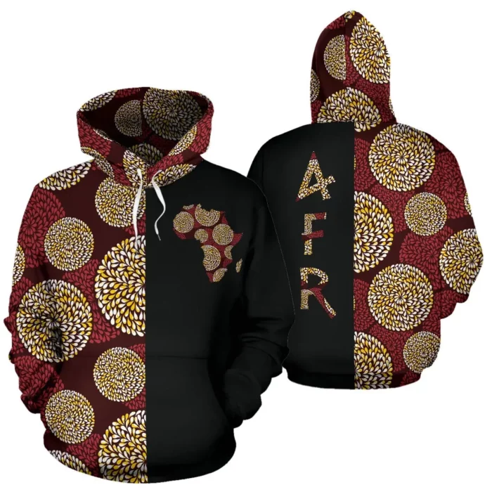 African Hoodie – Ankara Cloth Brown The Half Hoodie