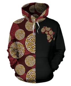 African Hoodie - Ankara Cloth Brown The Half Hoodie