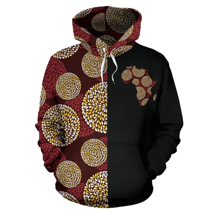 African Hoodie – Ankara Cloth Brown The Half Hoodie