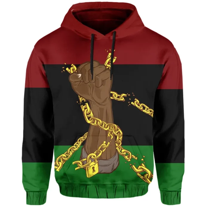 African Hoodie – BLM Pan African Flag And Black Power Hoodie