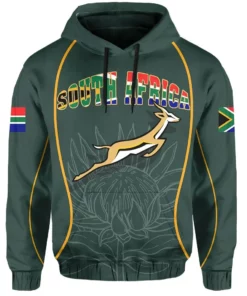 African Hoodie - South Africa Gel Style Green Hoodie