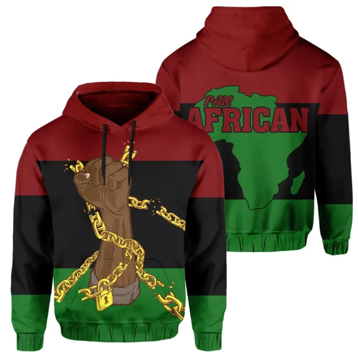 African Hoodie – BLM Pan African Flag And Black Power Hoodie