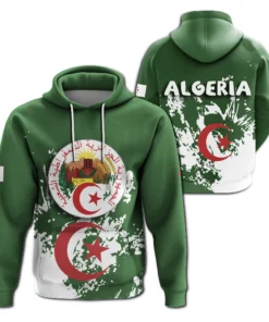 African Hoodie – Algeria Coat Of Arms Spaint Style Hoodie