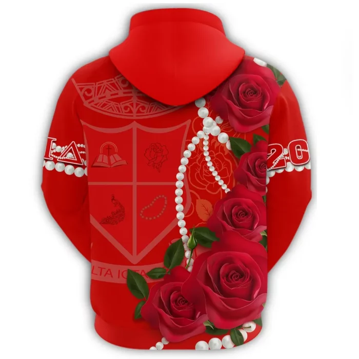 African Hoodie – Delta Iota Delta Rose Pearls Aud Style Hoodie