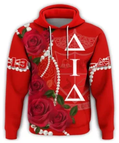 African Hoodie - Delta Iota Delta Rose Pearls Aud Style Hoodie