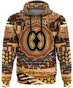 African Hoodie - Nyame Biribi Wo Soro Adinkra Leo Style Hoodie