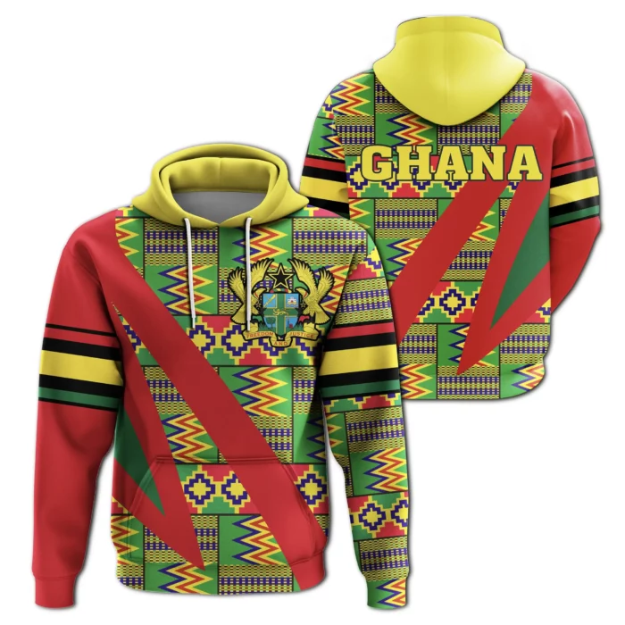 African Hoodie – Ghana Kente Fast Style Hoodie