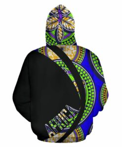 African Hoodie - Ankara Cloth Rounded 6 Petals Circle Style Hoodie
