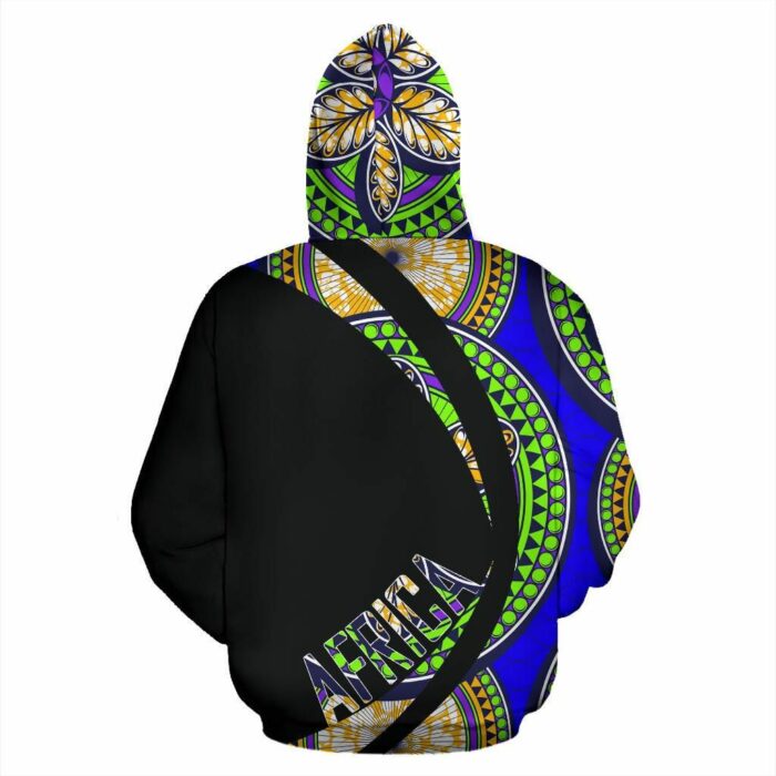 African Hoodie – Ankara Cloth Rounded 6 Petals Circle Style Hoodie