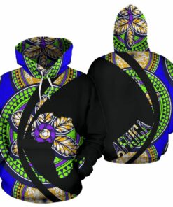 African Hoodie – Ankara Cloth Rounded 6 Petals Circle Style...