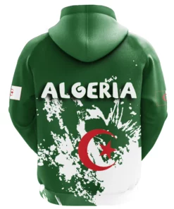 African Hoodie - Algeria Coat Of Arms Spaint Style Hoodie