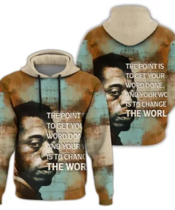 African Hoodie – James Baldwin Quote Paint Mix Hoodie