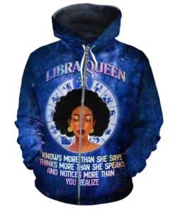 African Hoodie - Libra Queen Fleece Hoodie