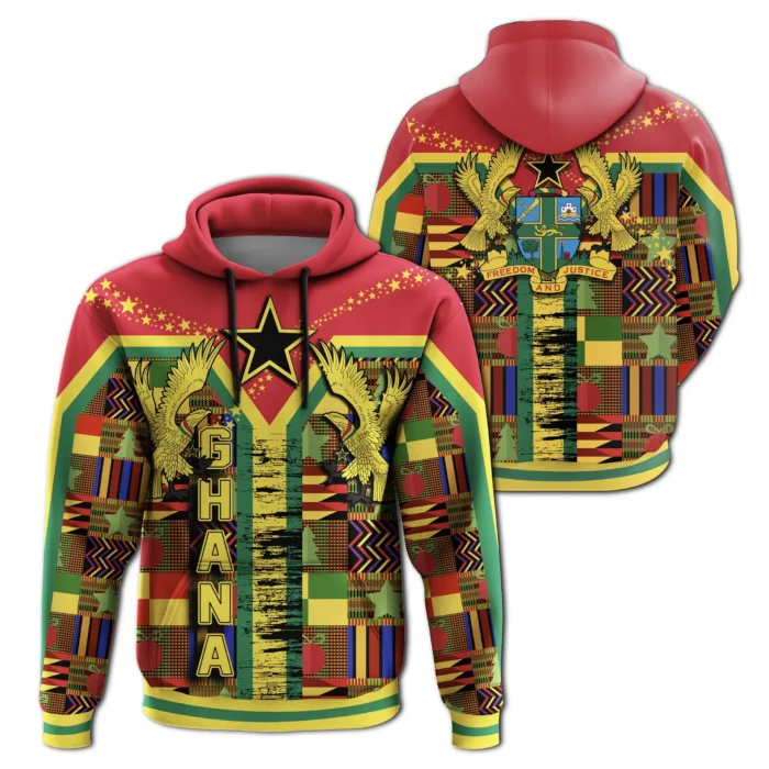 African Hoodie – Ghana Pattern Kente Christmas Hoodie