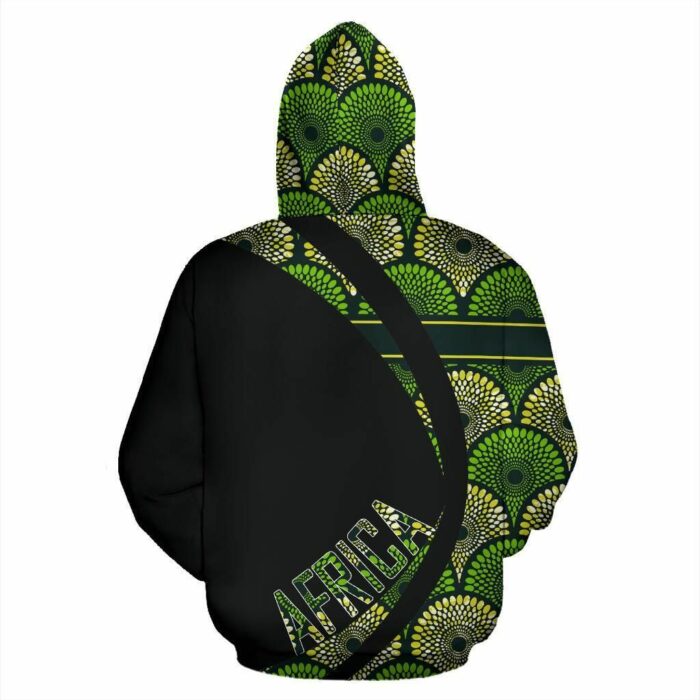 African Hoodie – Ankara Cloth Cowrie Waves Circle Style Hoodie