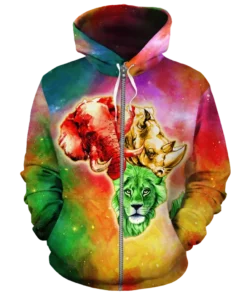 African Hoodie - Animal Map Fleece All-over Hoodie