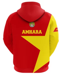 African Hoodie - Amhara Flag Men Lion Hoodie