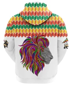 African Hoodie - Ethiopian Color Lion Pattern Hoodie