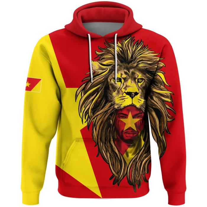 African Hoodie – Amhara Flag Men Lion Hoodie