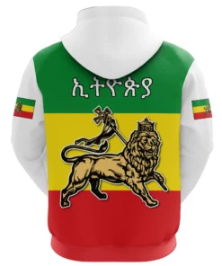 African Hoodie - Ethiopia Cloak Flag Lion King Hoodie