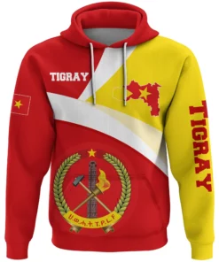 African Hoodie – Personalized Tigray Flag Maps Red Hoodie