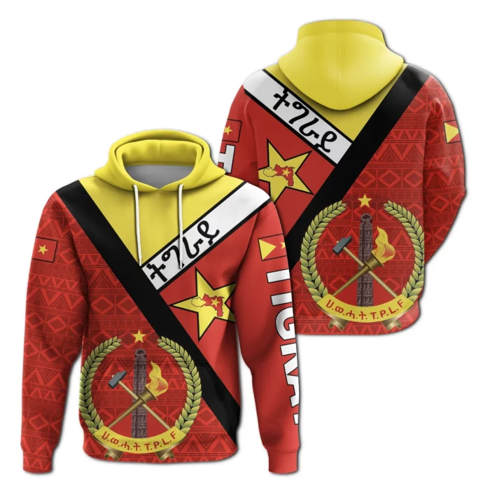 African Hoodie – Tigray Coat Of Arms With Africa Pattern Hoodie