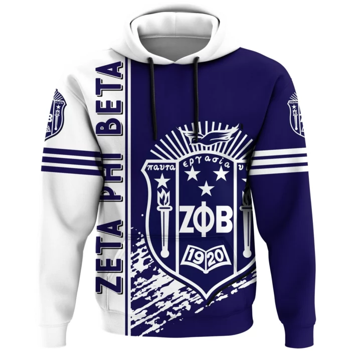 African Hoodie – Zeta Phi Beta Hoodie Quarter Style Hoodie