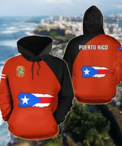 African Hoodie – Encanto Rican Puerto Rico Flag Map Version...