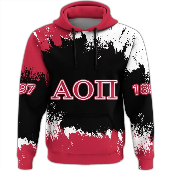 African Hoodie – Alpha Omicron Pi Face Style Hoodie