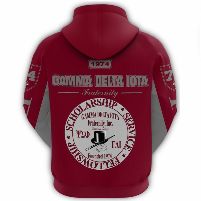 African Hoodie – Gamma Delta Iota Frat 174 Red Hoodie