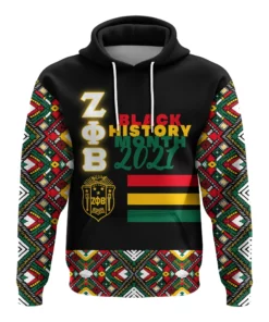 African Hoodie – Zeta Phi Beta Black History Month Style...