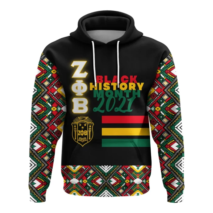 African Hoodie – Zeta Phi Beta Black History Month Style Hoodie