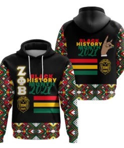 African Hoodie - Zeta Phi Beta Black History Month Style Hoodie