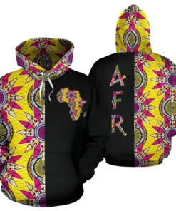 African Hoodie - Ankara Cloth Ankara Aje Goddess of Wealth The Half Hoodie