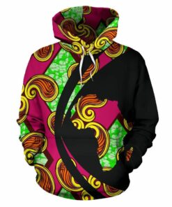 African Hoodie - Ankara Cloth Chain Riddle Circle Style Hoodie