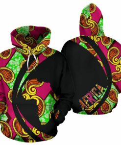 African Hoodie – Ankara Cloth Chain Riddle Circle Style Hoodie
