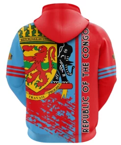 African Hoodie - Republic Of The Congo Quarter Style Hoodie