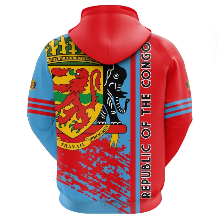 African Hoodie – Republic Of The Congo Quarter Style Hoodie