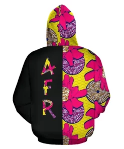 African Hoodie - Ankara Cloth Protea The Half Hoodie